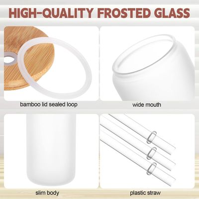 Natural Healthy 16oz Frosted Beer Glass with Bamboo Lid and Straw The Ultimate Bar Gift