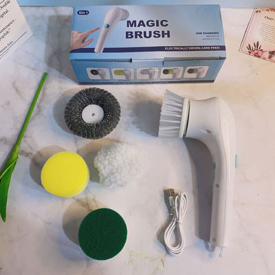 Sponge Style 5 in 1 Cleaning Brush Electric Spin Scrubber for Kitchen and Bathroom