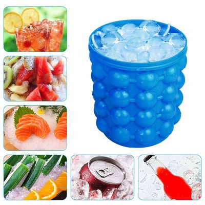 Custom Logo Portable Half Round Ice Chips Ice Bucket with Lid Pub Occasion Blue and Red