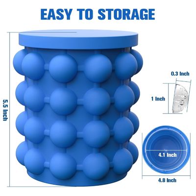 Custom Logo Portable Half Round Ice Chips Ice Bucket with Lid Pub Occasion Blue and Red