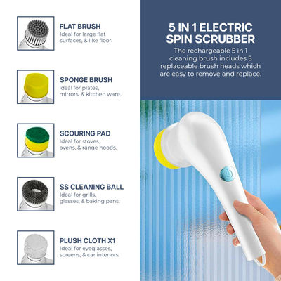 Acceptable OEM/ODM USB Handheld Bathtub Brush for Cleaning Bathrooms and Kitchens