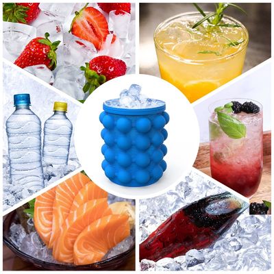 Custom Logo Portable Half Round Ice Chips Ice Bucket with Lid Pub Occasion Blue and Red
