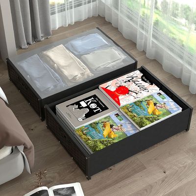 Under Bed Clothes/Toys Storage Box with Pulley and Cover The Ultimate Space Saver