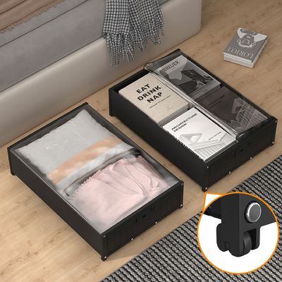 Under Bed Clothes/Toys Storage Box with Pulley and Cover The Ultimate Space Saver