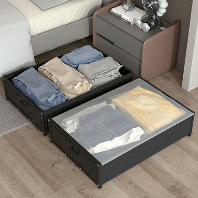 Under Bed Clothes/Toys Storage Box with Pulley and Cover The Ultimate Space Saver