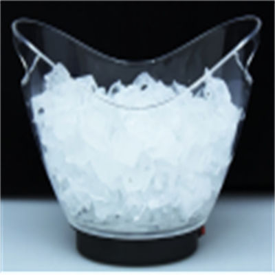 Ice Buckets Tongs Type Large Plastic Beer Container with Handles and LED Lighting