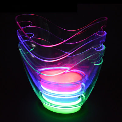 Oval Shape LED Luxury Flashing Wine Vodka Whiskey Champagne Buckets for KTV Bar Party
