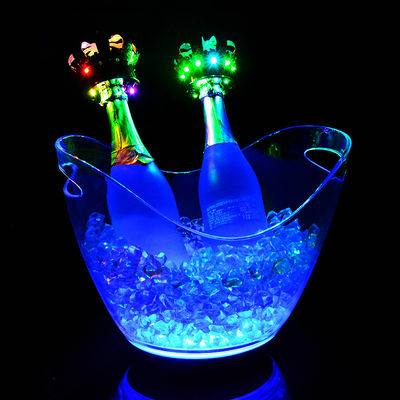 Oval Shape LED Luxury Flashing Wine Vodka Whiskey Champagne Buckets for KTV Bar Party