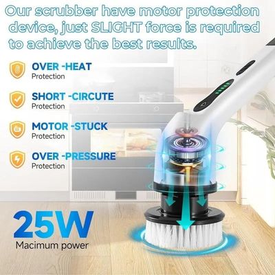 White Plastic Electric Cleaning Brush Set Top Selling Spin Scrubber for Deep Cleaning