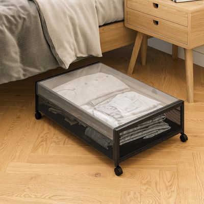 Functional Design Multifunctional Pulley Storage Rack for Under Bed Clothes/Book/Toy