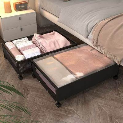 Functional Design Multifunctional Pulley Storage Rack for Under Bed Clothes/Book/Toy
