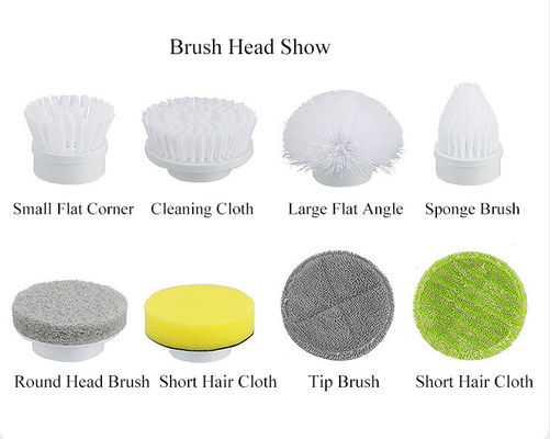 7 Replaceable Brush Heads Electric Spin Scrubber for Cleaning Bathroom Kitchen Floor