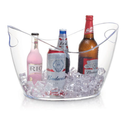 8L LED Acrylic Plastic Ice Bucket Modern Design Style for Party Bar Buckets Tongs Type