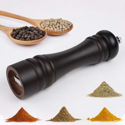 Costomized Logo Wooden Manual Salt and Pepper Grinder Set with Adjustable Coarseness