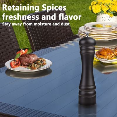 Costomized Logo Wooden Manual Salt and Pepper Grinder Set with Adjustable Coarseness