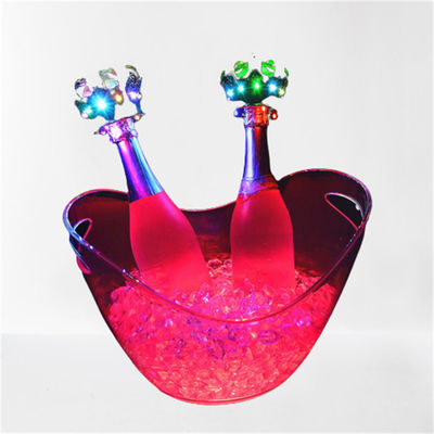 Party Club Hotel Acrylic Plastic Drinks Container Custom Logo Led Acrylic Ice Bucket