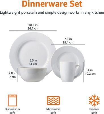 Manufacture Round Dinner Table Set Fine Plates Set for White Bone Porcelain Dinner Ware