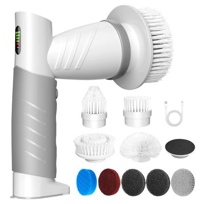 Multifunctional Hand Free 9 In 1 Electric Washing Cleaning Brush With USB Charging