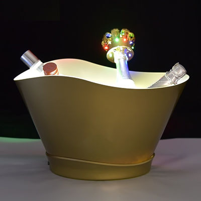 Custom Logo Ice Bucket 12L Lighting Party Clear Beer Champagne LED Wine Bottle Cooler