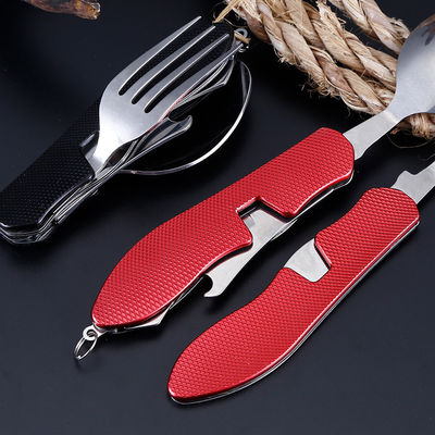 Foldable Camping Utensil Set Stainless Steel Spoon Fork Knife for Outdoor Activities