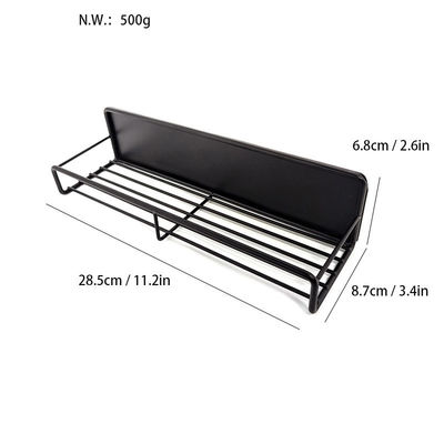 Single Tier Magnetic Spice Storage Racks in Black Color for Kitchen Organization