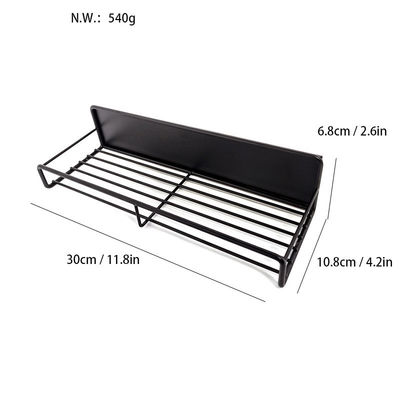 Single Tier Magnetic Spice Storage Racks in Black Color for Kitchen Organization