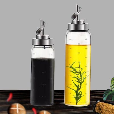Automatic Opening and Closing Oil Bottle for Kitchen High Borosilicate Glass 6.4*25cm