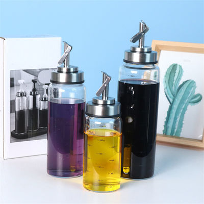 Automatic Opening and Closing Oil Bottle for Kitchen High Borosilicate Glass 6.4*25cm