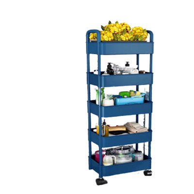 Multifunctional 5 Tier Rotatable Kitchen Vegetable Organizer with Portable Trolley