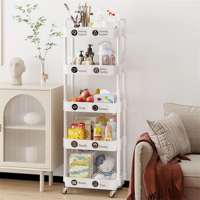 Multifunctional 5 Tier Rotatable Kitchen Vegetable Organizer with Portable Trolley