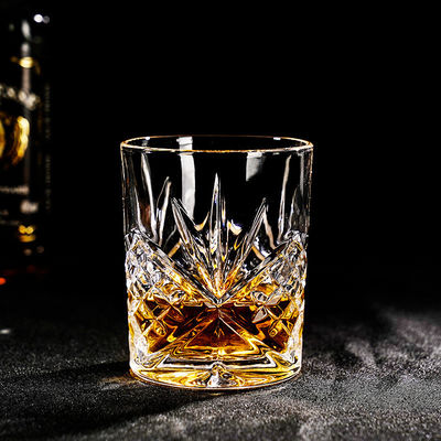 340ml Luxury Clear Rock Design Glass Engraved Crystal Luxury Whiskey Beer Glasses Cup