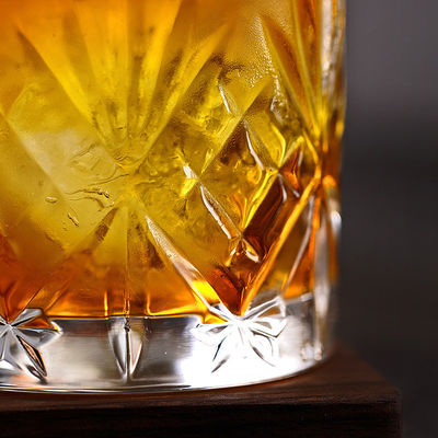 340ml Luxury Clear Rock Design Glass Engraved Crystal Luxury Whiskey Beer Glasses Cup