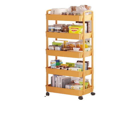 Multifunctional 5 Tier Rotatable Kitchen Vegetable Organizer with Portable Trolley