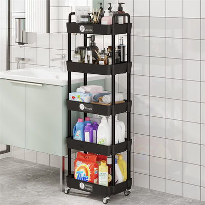 Multifunctional 5 Tier Rotatable Kitchen Vegetable Organizer with Portable Trolley