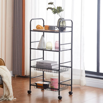 Multifunctional Kitchen Storage Rack 3 4 5 Layer Rotating Utility Trolley Cart With Wheels
