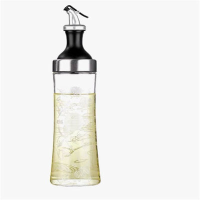 Household High Borosilicate Glass Oil Jar Set with Curved Spout and Oil Control Measurement Stocked