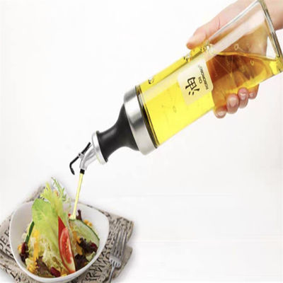Household High Borosilicate Glass Oil Jar Set with Curved Spout and Oil Control Measurement Stocked