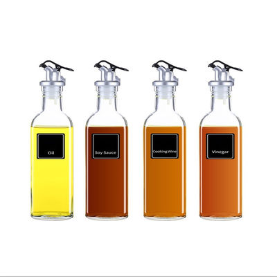 Other Cooking Tools Square High White Glass Oil Bottle with Customized Logo Nozzle