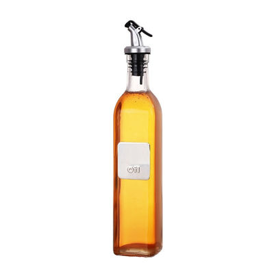Other Cooking Tools Square High White Glass Oil Bottle with Customized Logo Nozzle