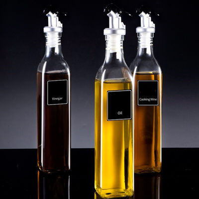 Other Cooking Tools Square High White Glass Oil Bottle with Customized Logo Nozzle