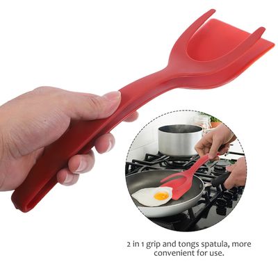 Fruit Vegetable Tools Type 2 In 1 Spatula Tong PPA Material Grip and Flip Egg Clip