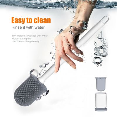 TPR Round Plastic Cleaning Brush Toilet Brush Holder Set for Superior Bathroom Hygiene