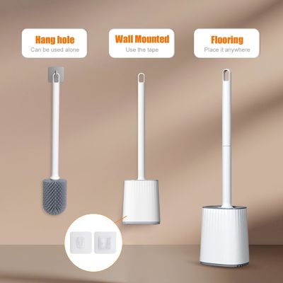 TPR Round Plastic Cleaning Brush Toilet Brush Holder Set for Superior Bathroom Hygiene