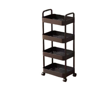 Non-folding 360 Degree Rotating Storage Rack with Wheels Kitchen Vegetable Plastic Shelf