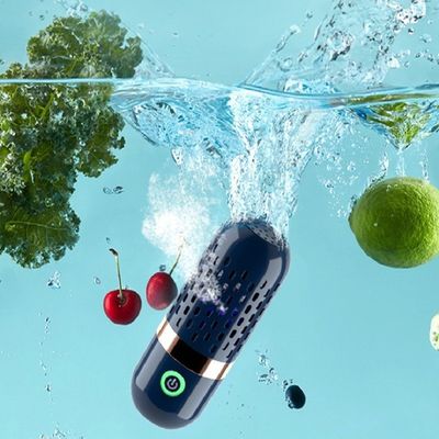 Wireless Built-in Battery Capsule Shape Food Cleaner for Small Home Dark Blue Color