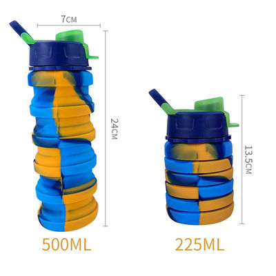 Portable Water Bottle for Fitness and Riding Creative Camouflage Silicone Folding Mug