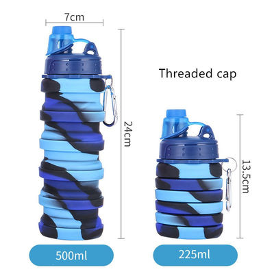 Portable Water Bottle for Fitness and Riding Creative Camouflage Silicone Folding Mug