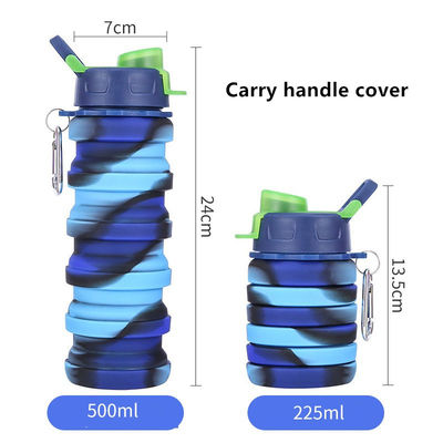 Portable Water Bottle for Fitness and Riding Creative Camouflage Silicone Folding Mug