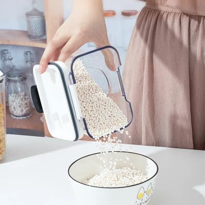 Standing Type Kitchen PET Plastic Food Storage Containers Transparent Airtight 4pc Set