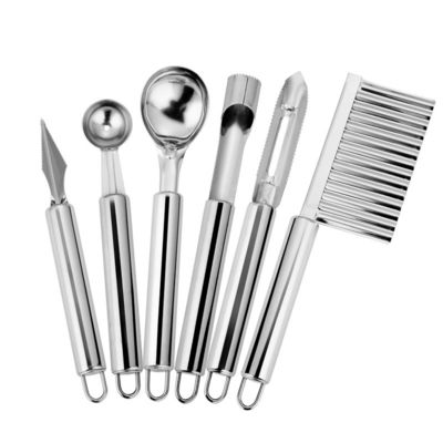 Stainless Steel Fruit Vegetable Tools Set 6 Pieces for Multifunctional House Kitchen